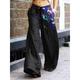 Women's Palazzo Pants Wide Leg Long Lounge Pant Trousers Punk Gothic Straight Leg Trousers Baggy Pants with Pocket For Summer