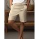 Homme Short Short en lin Short d'été Short de plage Jambe droite Plein Respirable Doux Court Casual du quotidien Vacances Mode Vêtement de rue Blanche bleu marine Non Elastique