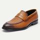 Homme Mocassins et Slip On Chaussures formelles Chaussures habillées Cuir Cuir de vachette pleine fleur italien Confortable Antidérapantes Mocassins Jaune marron Noir