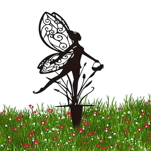 fate del giardino giardino in metallo art. la fata aurora è una fata del giardino primaverile. decorazioni da esterno in metallo per i vostri vasi da giardino, aiuole o cortile. rendi magico il tuo