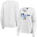 Women's Cuce White Los Angeles Rams Victory V-Neck Pullover Sweatshirt