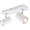 Plafonnier Spot Briloner leuchten run, 40 w, IP20, blanc, métal, incl., 2x GU10, 29 x 8 x 12,3 cm