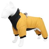 CUSSE Dog Hardshell Jacket Autumn and Winter Warm Belly Pet Quilts Reflective Thick Dog Quilts Outdoor Waterproof Clothing Yellow 3Xl