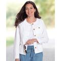 Appleseeds Women's Captiva Cotton Jacket - White - PXL - Petite