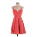 Haute Monde Casual Dress - High/Low: Red Solid Dresses - Women's Size Small