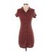 Wild Fable Casual Dress - Shirtdress: Burgundy Dresses - Women's Size Small