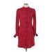 Banana Republic Factory Store Casual Dress - Shirtdress: Red Dresses - New - Women's Size 12