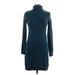 J.F.W. Just For Wraps Casual Dress - Sweater Dress: Teal Dresses - Women's Size Large