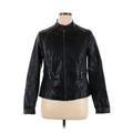 Apt. 9 Faux Leather Jacket: Black Jackets & Outerwear - Women's Size X-Large