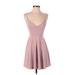 Kimchi Blue Casual Dress - Mini: Pink Solid Dresses - Women's Size X-Small