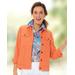 Blair Women's DreamFlex Colored Jean Jacket - Orange - S - Misses