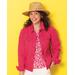 Blair Women's DreamFlex Colored Jean Jacket - Pink - PL - Petite