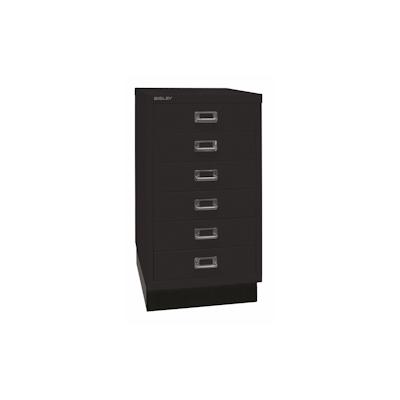 BISLEY Schubladenschrank aus Metall DIN A3 in schwarz mit 6 Schubladen und Sockel Werkzeugschrank Metallschrank Image