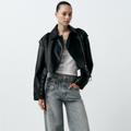 Zara Jackets & Coats | Faux Leather Crop Jacket | Color: Black | Size: Xl