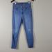 J. Crew Jeans | J Crew/Jeans 9" High Rise Toothpick Skinny Jeans - Distressed Knees Size 4/27 | Color: Blue | Size: 27