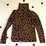 J. Crew Tops | J.Crew Leopard Print Tissue Turtleneck | Color: Black/Gold | Size: M