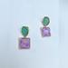 Anthropologie Jewelry | Crystal Drop Earrings H30 | Color: Gold/Purple | Size: Os