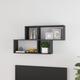 vidaXL Wall Shelf High Gloss Grey Chipboard Home Wall-Mounted Floating Shelf