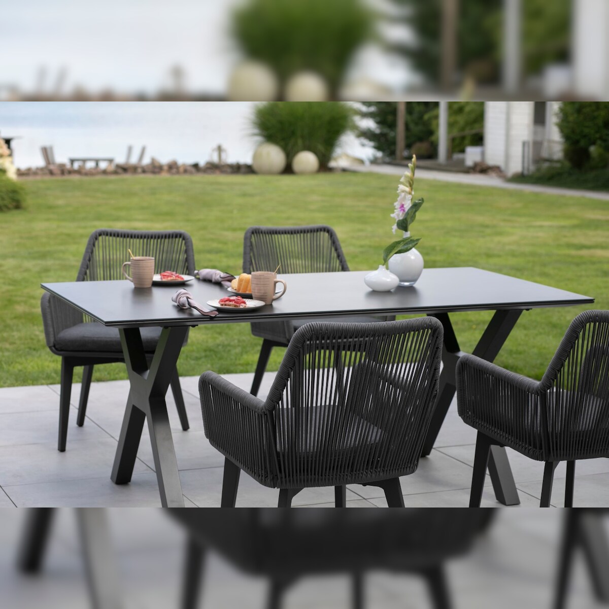 Mr. Deko Gartenmöbelset Tisch Granada 180 cm, 4er Set Diningsessel Marbella Image