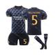 (5 numbers, #XL) 23/24 Real Madrid Away Soccer Jersey Set