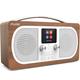 Pure Evoke H6 Stereo DAB/DAB+/FM Radio with Bluetooth Music Streaming, Dual Alarms and Full Colour Display - Walnut