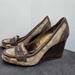 Coach Shoes | Coach Designer Wedge Pump Loafer Heels Signature Size 6 | Color: Brown/Cream | Size: 6