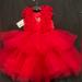 Jessica Simpson Dresses | Jessica Simpson Special Occasion Dress For Girls With Ruffles And Brooch | Color: Red | Size: 5tg