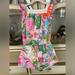 Lilly Pulitzer One Pieces | Lilly Pulitzer Like New Little Girls Floral Romper Size 4t | Color: Green/Pink | Size: 4t