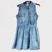 Levi's Dresses | Levi's Women's Blue Tie Dye Pleated Denim Button Up Sleeveless Dress Xl | Color: Blue | Size: Xl