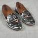 J. Crew Shoes | J. Crew Silver Metallic Mirror Penny Business Casual Flat Loafers Womens Size 7 | Color: Silver | Size: 7