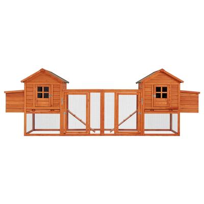 Large Outdoor Wooden Chicken Coop With Ramps and Nesting Boxes