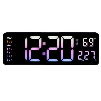 Javlergo Digital Clock, Electronic Desktop/Wall-mounted LED Clock - 15.2"x5.1"x1.25"