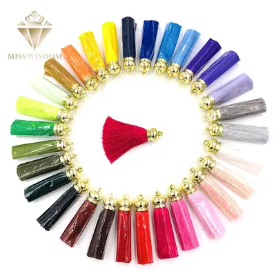 NEUE 30 farben Rayon quasten mit gold caps seide quasten fringe trim handy fall keychain zubehör diy