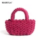 MABULA-Sac cartable en crochet de coton esthétique rose MSI sac à main fourre-tout en maille ogo