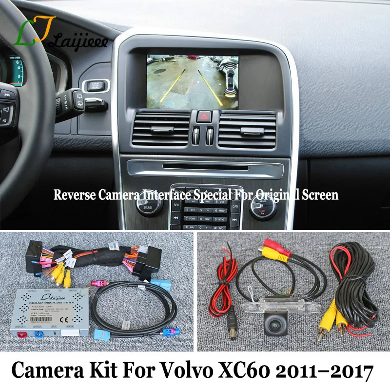 Vorderes Rückansicht-Kamera-Set für Volvo XC60 2011–2017/HD Nachtsicht, Einparkhilfe, Rückfahrkamera, kompatibel mit Originalbildschirm Image