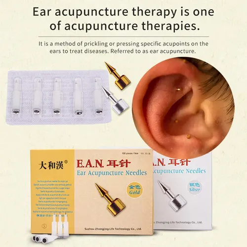 100 Stück/Box Ohr akupunktur nadeln drücken Nadel sterile aurikuläre Akupunktur Ohr nadel Akupunktur