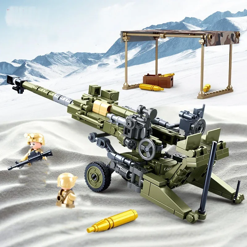 Kinder Armee Licht Haubitze Modell Baustein kleine Partikel kompatible Ziegel Spielzeug Baukästen, Geschenk Image