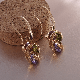 18k Gold Plated Round Cut Zircon Birthstone Earrings Wedding Jewelry Gifts