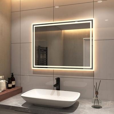 S'AFIELINA Badspiegel mit Beleuchtung, LED Badspiegel mit Druckknopfschalter Beschlagfrei,2