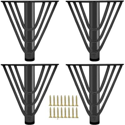 Petites Ecrevisses - 4 Stück Möbelfüße Metall Schrankfüsse Schwarz 15cm Tischbeine mit Schrauben Image