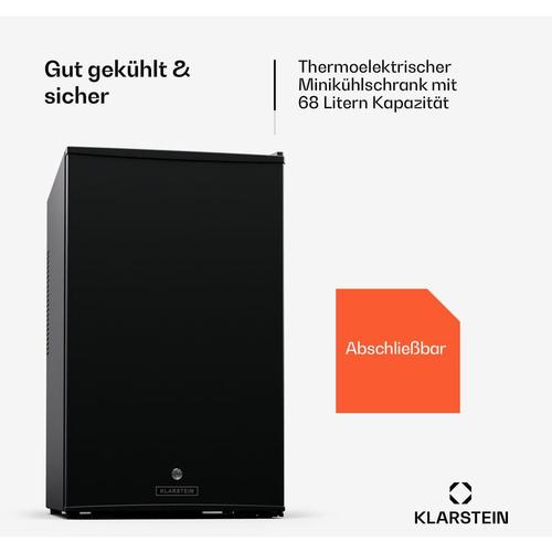 Klarstein - Kühlschrank, Mini Kühlschrank mit Glastüre, 68L Mini-Kühlschrank für Getränke, Snacks &