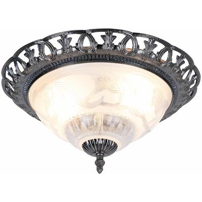 Globo - Deckenlampe weiß Wohnzimmerlampe antik silber Deckenleuchte rund, Retrolampe Perlmutt Image