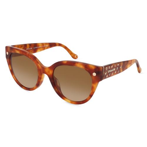 Coach 0HC8393U Damen-Sonnenbrille Vollrand Rund Acetat-Gestell, gelb