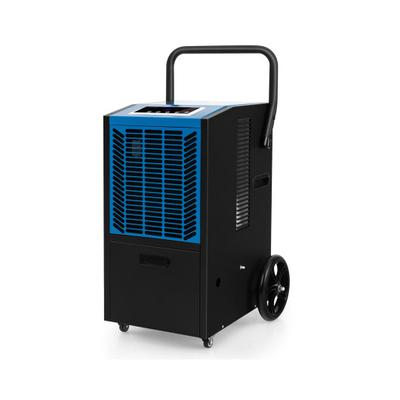 Costway 140 Pints Commercial Dehumidifier Crawl Space Dehumidifier with Pump and Drain Hose-Blue