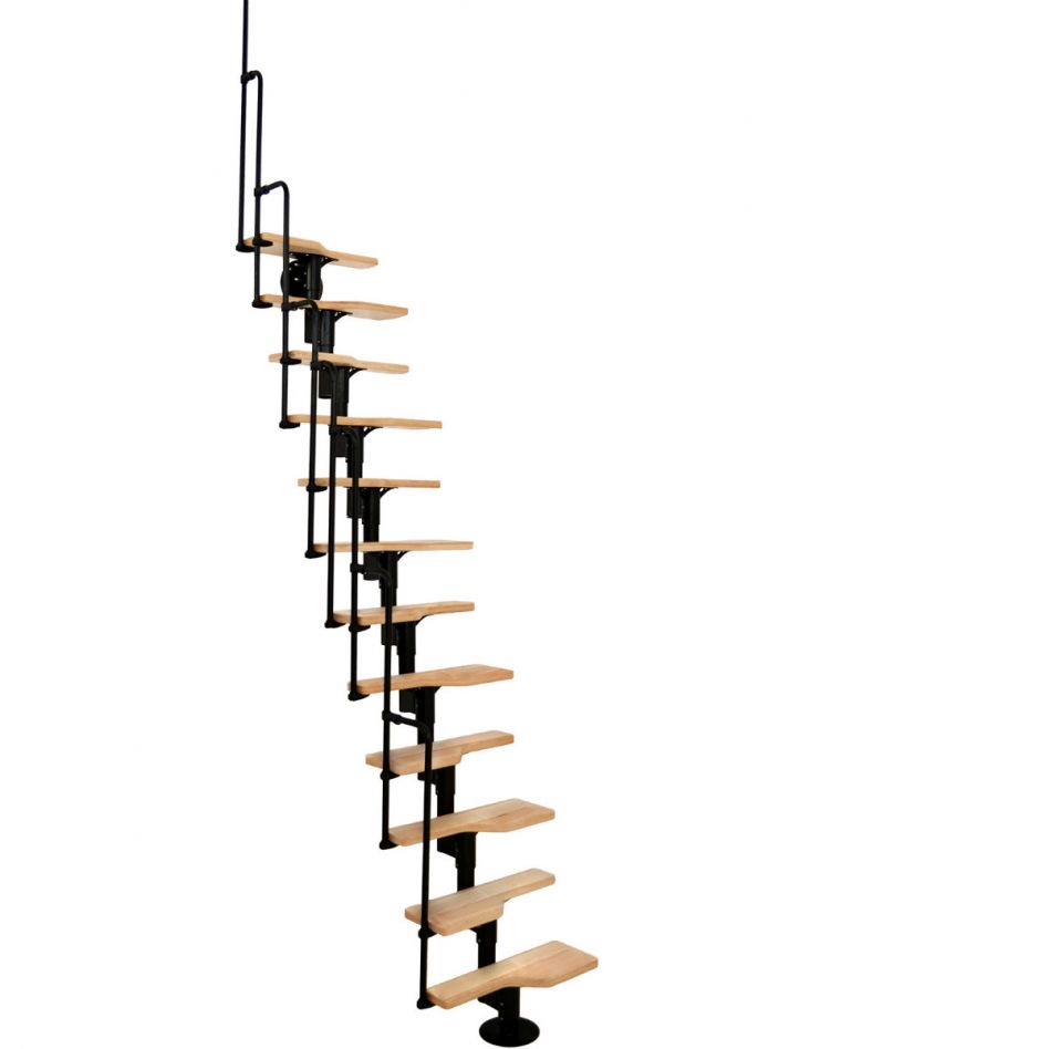 Minka Mittelholmtreppe Twister Buche schwarz Raumspartreppe Image