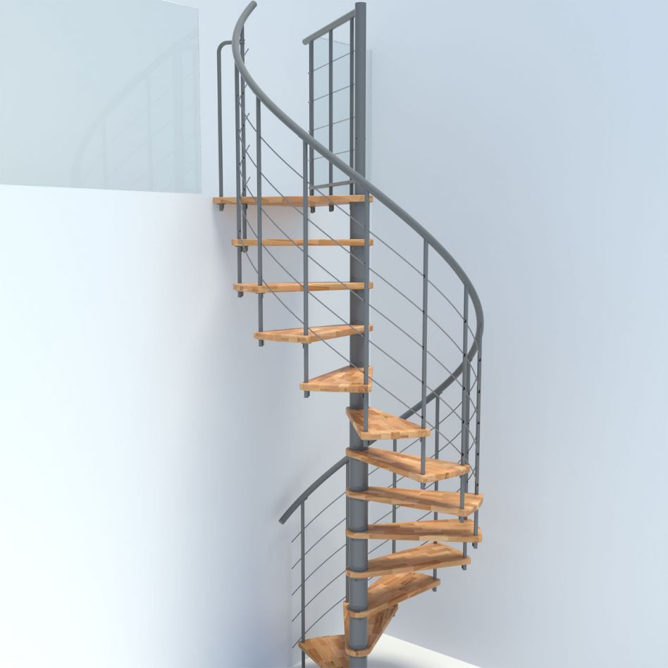 Minka Spindeltreppe Venezia Smart grau Wendeltreppe, 120 cm, Buche Image