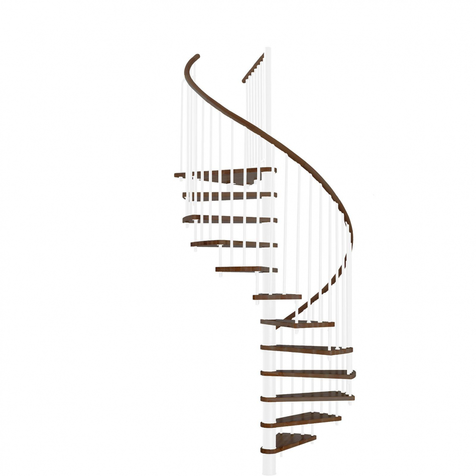 Minka Spindeltreppe Spiral Wood weiß Wendeltreppe, 140 cm, Walnuss Image
