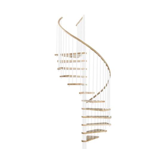 Minka Spindeltreppe Spiral Wood weiß Wendeltreppe, 120 cm, Weiß