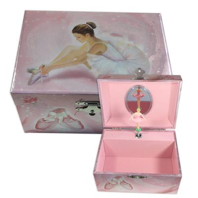 Metallisch schimmernde Schmuckdose mit Spieluhren-Ballerina Erwachsene Image
