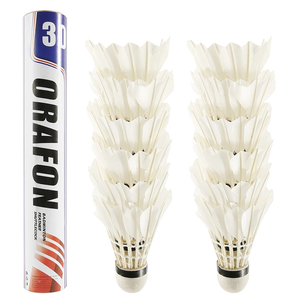 Sports Badminton 12 Pieces High Speed Goose Feather Badminton Stable And Durable Badminton Indoor And Outdoor Sports Badminton